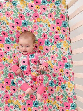Little Sleepies Secret Garden Floral Bamboo Fitted Crib Sheet Standard